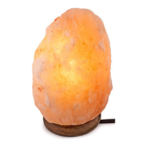Lámpara de Sal del Himalaya de Cristal Naranja Natural de Pakistán, con Diseño Floral Decorativo Tallado a Medida y Interruptor Regulador de Intensidad - Product Image 1