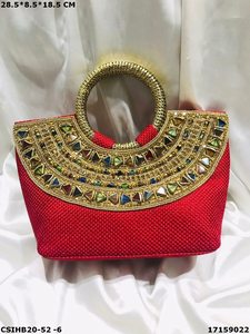 Bolso étnico hecho a mano para mujeres, bolsa de diseñador decorada, fabricante en la India, precio directo de fábrica - Product Image 6
