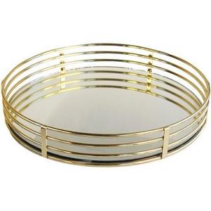 Plateau miroir décoratif Plateaux de service ronds plaqués or Plateaux de bar excellents de haute qualité Design multifonction - Product Image 3