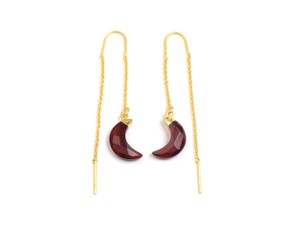 Multi piedra preciosa con forma de luna chapada en oro Nuevo diseño Joyería Regalo de moda para su conjunto de aretes de aro - Product Image 1