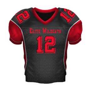 <b>Elite</b> Wildcats American Football Jersey Unisex V-Neck Sublimated Mesh Breathable Short Sleeve Athletic Fit Anti-Bacterial Quick - Product Image 1