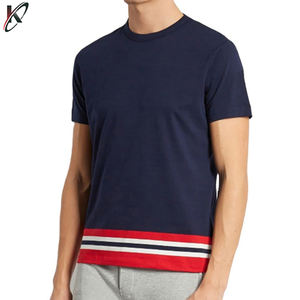 T-shirt à col rond pour homme 100% coton, personnalisé, Logo Oem, Double doublure, T-shirt pour homme, bas prix, Slim - Product Image 3