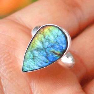 Bracelet de cheville en labradorite naturelle pour femme, cabochon en pierre de lune arc-en-ciel, pierre précieuse, support en pierre - Product Image 1