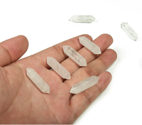 Vente en gros de baguettes en cristal de haute qualité Guérison Quartz clair naturel Double points terminés hippies expédier aujourd'hui