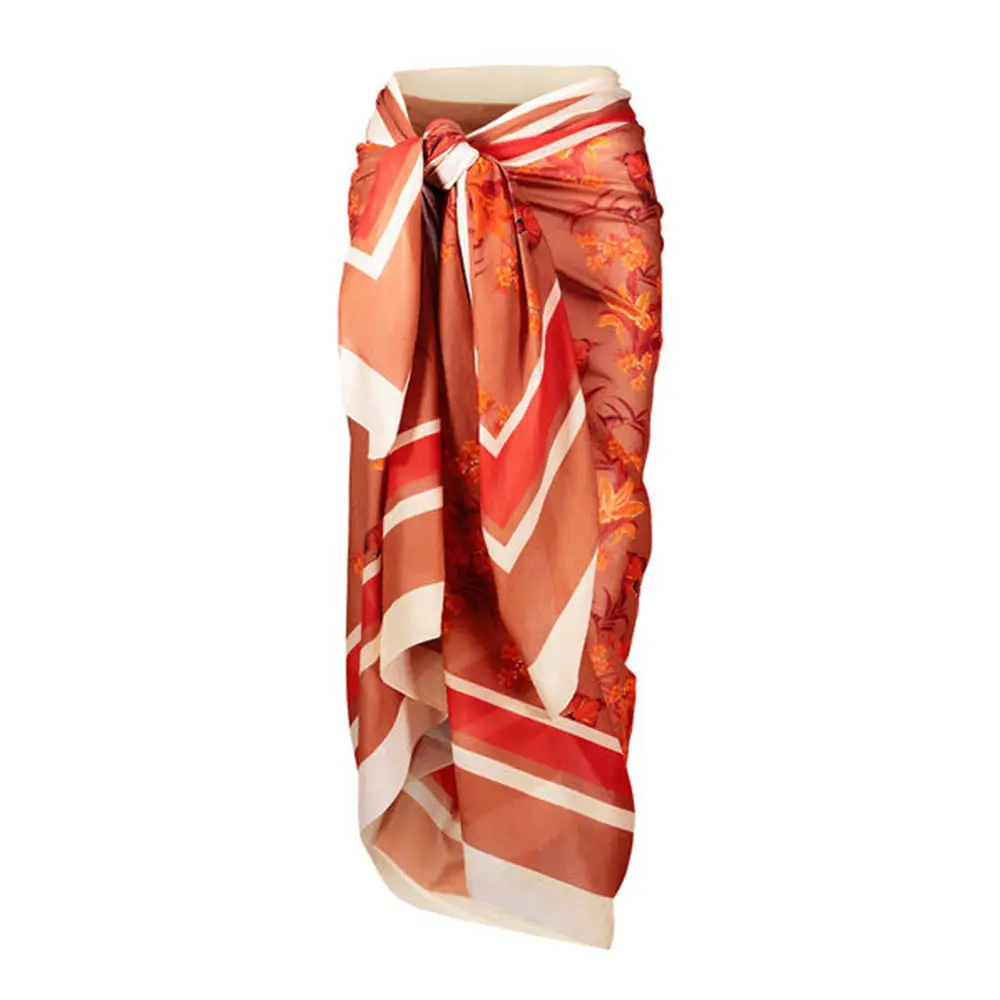 Robe longue à imprimé sirène pour femmes, vêtement de plage, paréo, à la mode, coloré, Textile indien, été, 2021