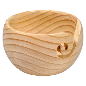 Coupe en spirale lisse débutants petit bol à tricoter en bois de pin support de stockage de fil rond pour débutants ombre sombre fait à la main inde - Product Image 1