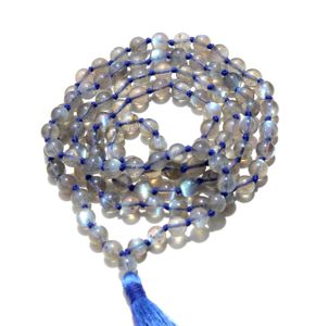 แฮนด์เมดลูกปัด108ขนาด6มม. ที่ผูกปมสร้อยคอมาลาเครื่องประดับหินเพชรทางศาสนาจากอินเดียแบบพู่สำหรับเป็นของขวัญในงานปาร์ตี้ - Product Image 1