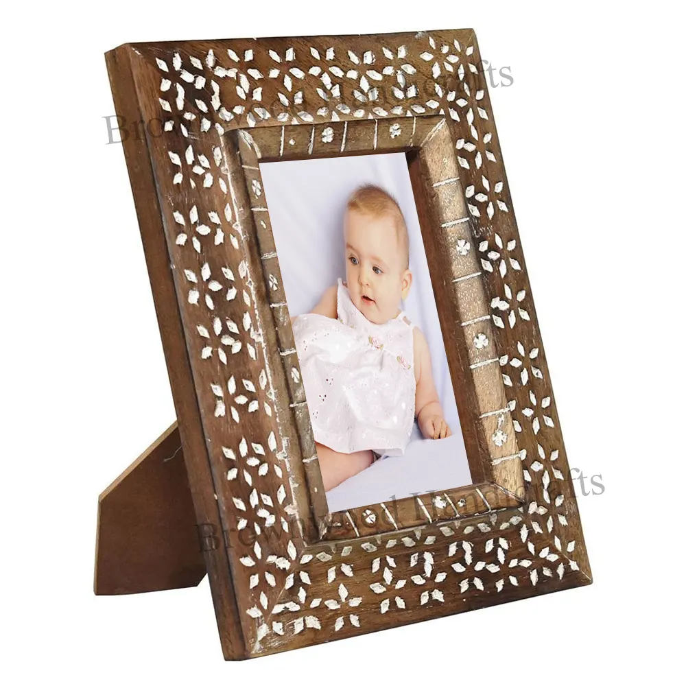Antique Rustic Look Frames Solid Mango Wood Photo Frame 4X6 Inch Wooden Picture Frame Direct Factory Supply at Discounted Price