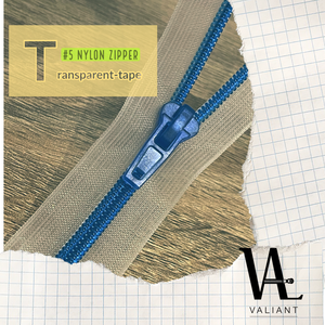 #5 en nylon transparent à fermeture à glissière avec curseur en plastique fin - Product Image 3