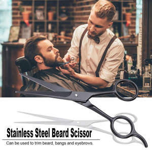 CE Certified Beauty <b>Care</b> Stainless Steel Mustache <b>Beard</b> Trimmer Black Razor Hairdressing Scissor - Product Image 6