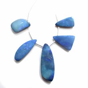 Perles en vrac de doublet d'opale australienne naturelle de haute qualité 8mm perles de pierre gemme bleu noir pour la fabrication de bijoux Bracelet perlé - Product Image 5