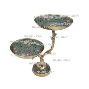 2 Tier Brass <b>Cake</b> Chocolates Stand Round Shape Customized Size Dessert Pasty Stand For <b>Wedding</b> Party Events Use - Product Image 2