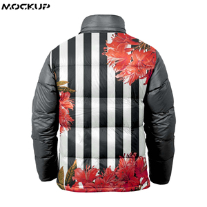High Quality <b>Men's</b> Puffer Jacket Top Sale Fully Sublimated Custom Printed Design with Stand Collar Coated Processing - Product Image 2