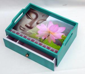 ถาดเสิร์ฟทำจากไม้เคลือบสำหรับตกแต่งสีสันสดใสพร้อมวาดรูปทรงสี่เหลี่ยมผืนผ้าถาดสำหรับเสิร์ฟพร้อมสไตล์ที่เป็นเอกลักษณ์ - Product Image 2