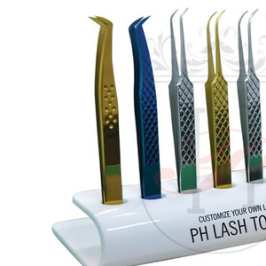 OEM ODM Service Custom Stainless Steel Eyelash Extension Tweezers <b>Desktop</b> Tweezers Display <b>Stand</b> Private Label - Product Image 2