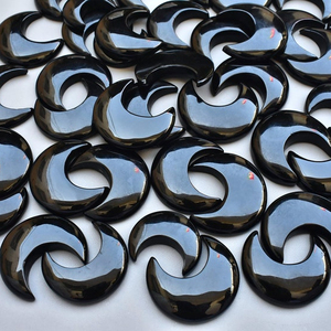Luna creciente de ónice negro increíble para diseño de joyería, piedra preciosa Natural, luna de ónix negro, cabujón suelto para anillos - Product Image 6