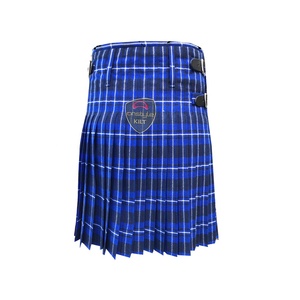 Kilts Tradicionales Escoceses para Hombre, Lana Acrílica, 6 Yardas, Tres Correas de Cuero, ERHU Onstyle OS_0799, Negro, Talla Personalizada - Product Image 2
