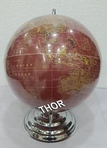 ทะเลตกแต่งตารางสก์ท็อปลูกโลกสีน้ำตาลหมุนโลกโลกที่มีฐานเหล็กแผนที่ลูกโลกตกแต่ง - Product Image 2