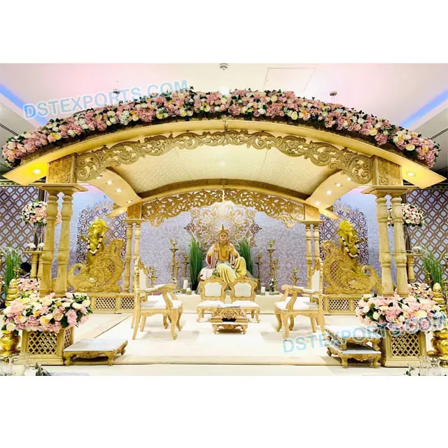 Độc Quyền Đám Cưới Bằng Gỗ Twin Trụ Cột Mandap Hindu Đám Cưới Bằng Gỗ Twin Trụ Cột Mandap Đám Cưới Đôi Trụ Cột Bằng Gỗ Mandap