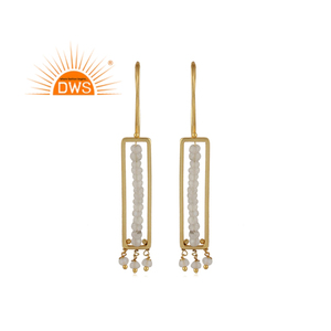 Pendientes de plata de ley 925 con piedra de luna de arcoíris Natural, joyería colgante para mujeres - Product Image 1
