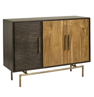 Buffet moderne de style européen en bois massif et métal, armoire de salon à 3 portes, élégante et personnalisable pour chambre, maison, hôtel, appartement