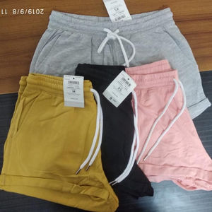 Shorts de plage, de yoga et de sport pour femmes de marque haut de gamme, respirants, écologiques, en coton doux, avec cordon de serrage, étiquettes de marque, stock du Bangladesh - Product Image 1