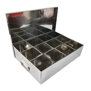 Nhà Máy Trực Tiếp Masala Hộp Gia Vị Dabba Thép Không Gỉ Hộp Gia Vị Organizer Herb & <span class=keywords><strong>Spice</strong></span> Công Cụ <span class=keywords><strong>Spice</strong></span> & Pepper Shakers Tất Cả Các Kích Cỡ - Product Image 1