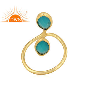 Bague en argent Sterling 925 pour fabrication de bijoux, anneau en calcédoine bleu eau, naturel, fournisseur de bijoux, offre spéciale - Product Image 3