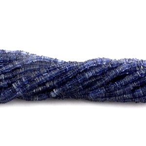 Cristaux d'iolite Perles carrées lisses 4mm Bleu Heishi Forme Perles de pierres précieuses en verre et pierre pour la fabrication de bijoux - Product Image 2