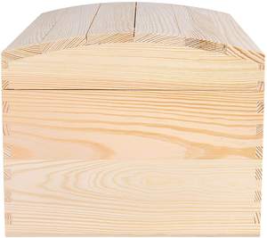 Grande boîte de rangement nautique en bois non peinte avec couvercle poli CHMN557 - Product Image 6