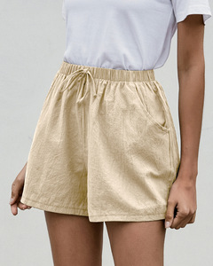 Pantalones cortos informales de lino y algodón para mujer, shorts finos holgados de verano - Product Image 5