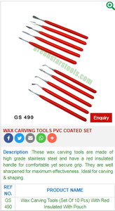 เครื่องมือแกะสลักขี้ผึ้งชุดเคลือบพีวีซีเครื่องมือ490เครื่องประดับสำหรับนักอัญมณี - Product Image 2