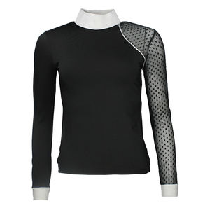 Camiseta ecuestre técnica de alta calidad con logotipo personalizado, Diseño de manga larga a la moda para mujer, media cremallera, capa base para montar a caballo - Product Image 1