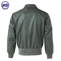 Blouson bomber vert olive pour homme MS Corporation, fermeture éclair, col rond, style décontracté, coupe régulière, imprimé animal, toile coupe-vent