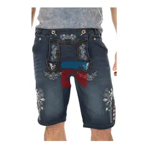 Bavarian Oktoberfest Lederhose Men Jean <b>Shorts</b> Hot Pants Christmas Pants (German Trachten Oktoberfest Pant) - Product Image 1