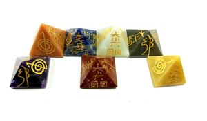 Pyramide usui reiki 7 chakra avec symbole reiki Feng Shui ensemble pierre naturelle guérison usui cristal reiki pierre précieuse en gros - Product Image 3