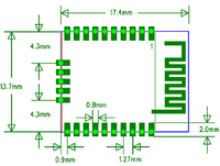 Módulo de Circuito Amplificador Bluetooth SKYLAB 1.7V~3.6V nrf52832 con Protocolo de Comunicación UART/I2C/SOI y Antena PCB