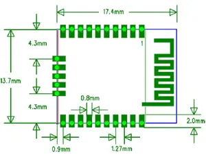 SKYLAB 1.7V~3.6V Nrf52832 UART /I2C/SOI Communication Protocol Bluetooth Amplifier Circuit Module With PCB ANTenna