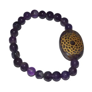 Wholesaler of Crown Chakra Engraved Oval <b>Bracelets</b> | Crown Chakra Engraved Oval <b>Bracelets</b> for Sale - Product Image 1