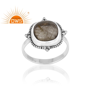 Anillo de plata de primera ley con piedra preciosa para hombre, sortija, plata esterlina 925, oxidado, oro, estilo indio - Product Image 2