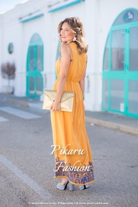 Women Ethnic Fashion Empire Long Dresses Fancy Embroidery Clothing Sleeveless Party Wear <b>Explosive</b> Dress Women V-Neck Dress - Product Image 6