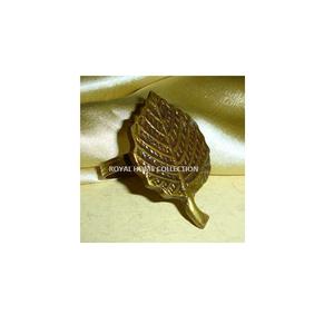 Design de luxe en forme de feuille ronds de serviette décoratifs plaqués or vente en gros hôtels restaurant cuisine vaisselle porte-mouchoirs - Product Image 1