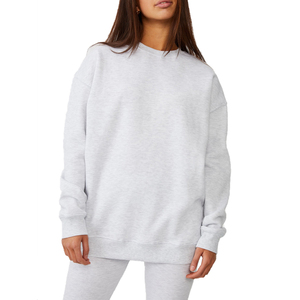 Sudadera con Logo personalizado para mujer, ropa de gran tamaño con cuello redondo, bordado, 100 algodón, OEM, 2022 - Product Image 1