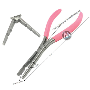 Alicates para extensiones de cabello para Nano Micro iTips Stick Tips Herramienta de acero inoxidable dorado - Product Image 4