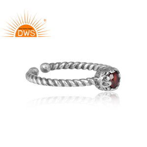 Beautifully Designed 925 Silver Ring Natural Garnet Gemstone Women's Ring Oxidized Silver Jewelry Manufacturer - Product Image 3