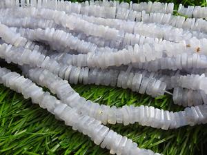 ลูกปัดหินทรงหลวมงานแฮนด์เมดขนาด16นิ้วลูกปัดหินอาเกตสีฟ้าแบบเรียบ - Product Image 4