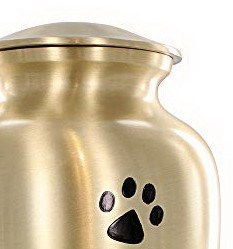 Golden Brass Pet Cremation <b>Urn</b> with Paw Print Design Metal Ashes <b>Urn</b> for Dogs <b>Cats</b> Memorial Keepsake Burial <b>Urn</b> - Product Image 4