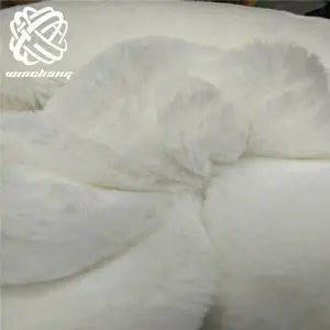 Оптовая продажа, роскошная белая меховая ткань из искусственного меха кролика, мягкая короткая меховая ткань для одежды