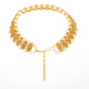 Pulsera de tobillo para mujer, brazalete con perla de Kundan de imitación, bañada en oro, estilo indio de bollwood, para boda, 2 piezas - Product Image 3