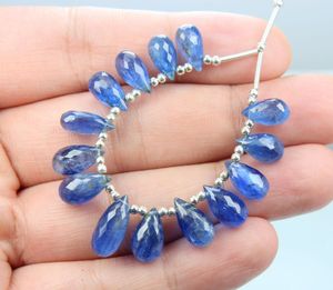 Perles en forme de gouttes à facettes de kyanite naturelle de haute qualité 6mm perles de pierres précieuses faites à la main pour la fabrication de bijoux et de bracelets Brrilint - Product Image 2